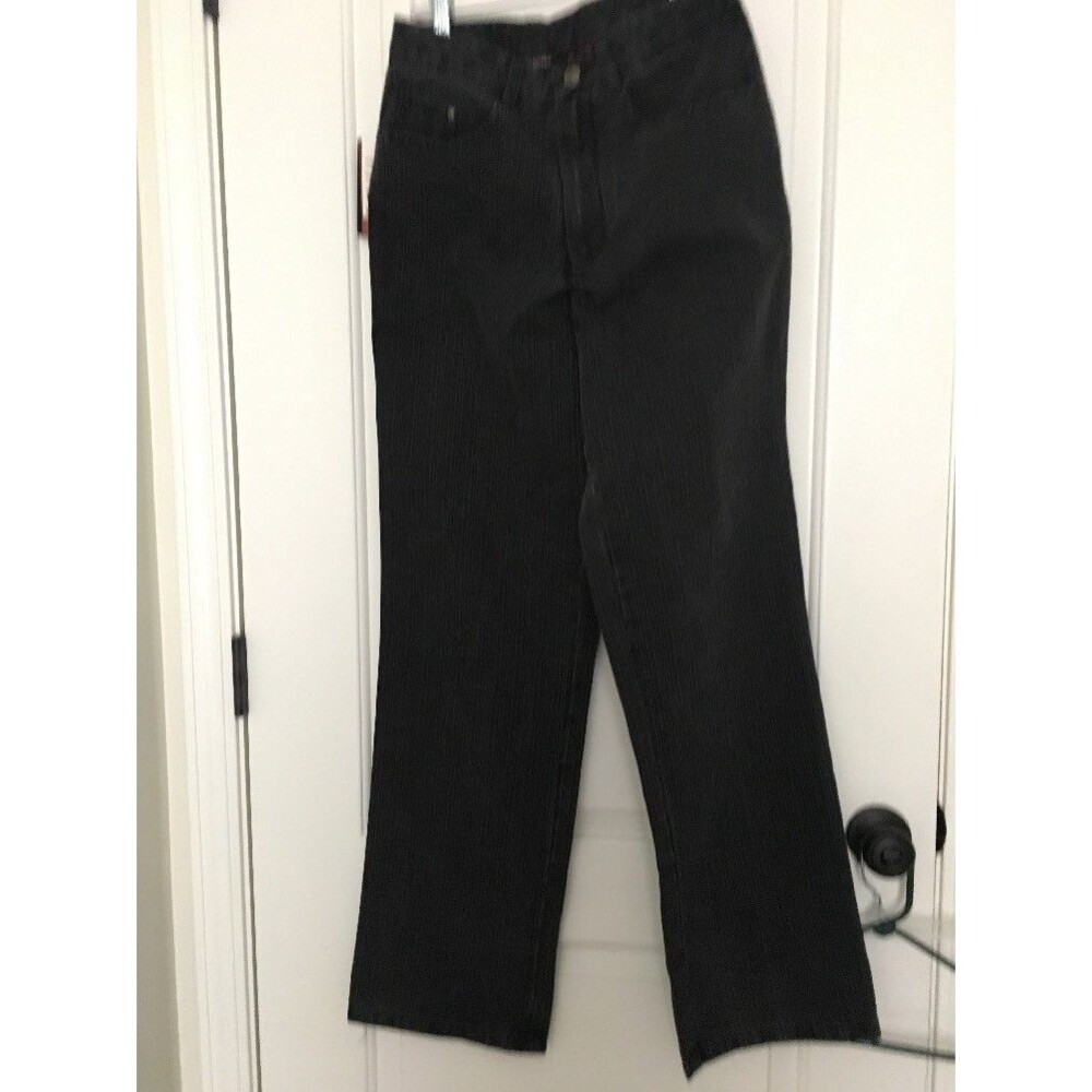Adult Men's Pinstriped Jeans Zip Button Pockets Size 29 Black